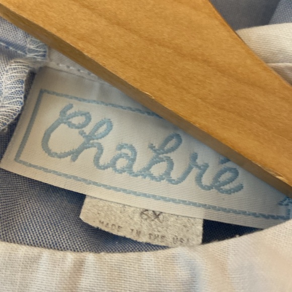 Chabre’ Vintage Peter Pan Lace Collar Blue Dress size 6X - Picture 13 of 14